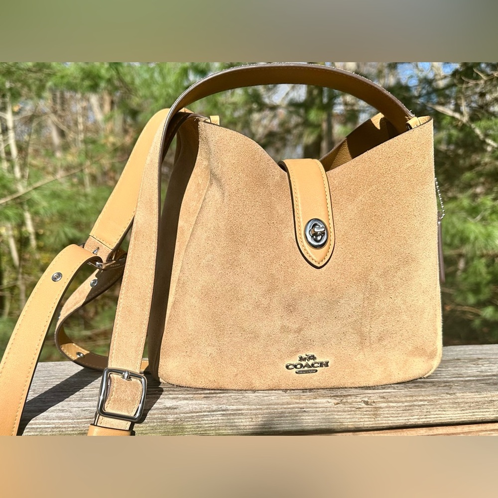 Coach Suede Shoulder Bag in Tan